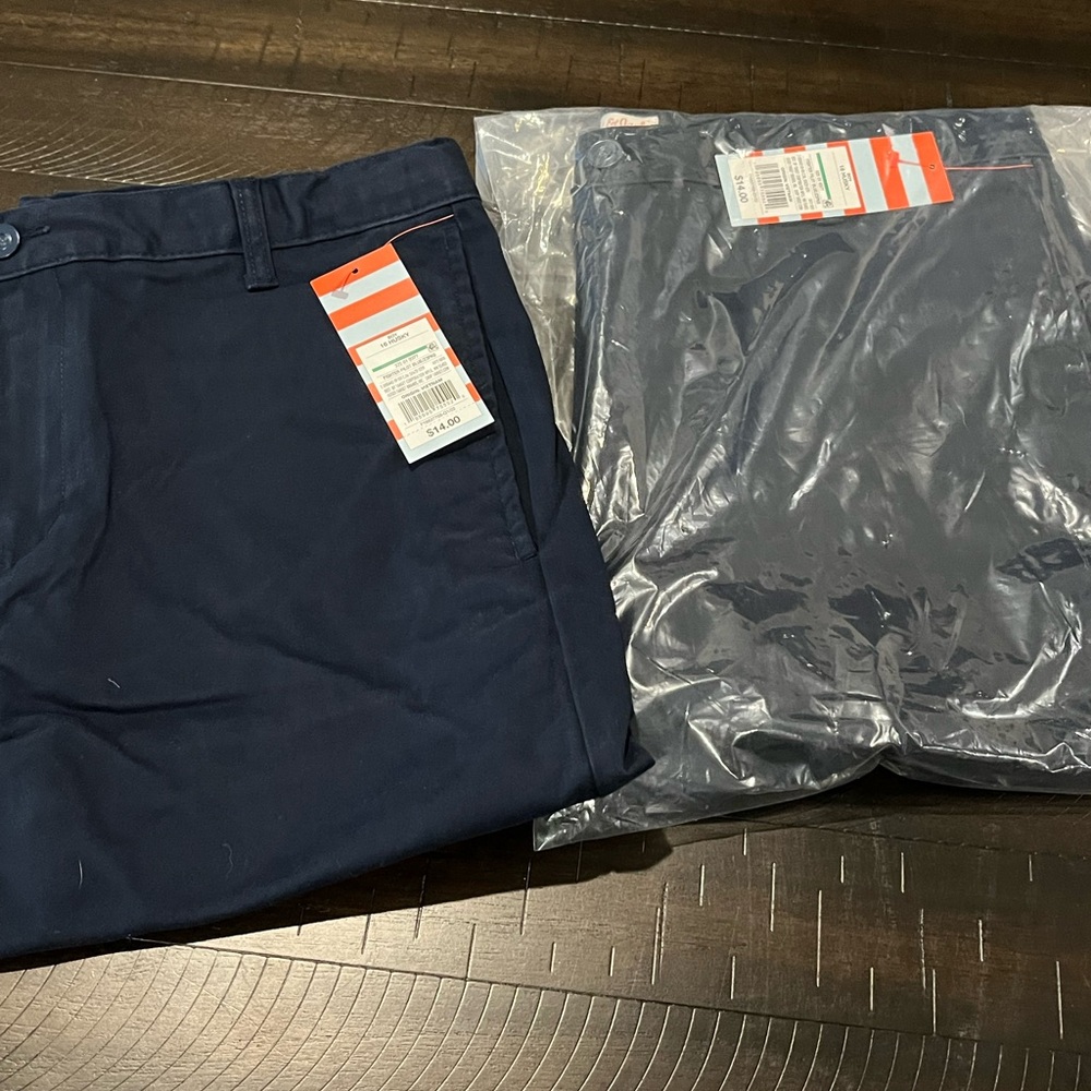 Cat & Jack Navy khaki Pants size 16 Husky 2 pair new! School uniform